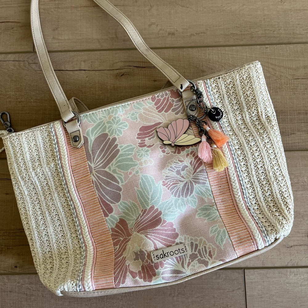 Sakroots Cream and Pink Floral Tote - Picture 5 of 7